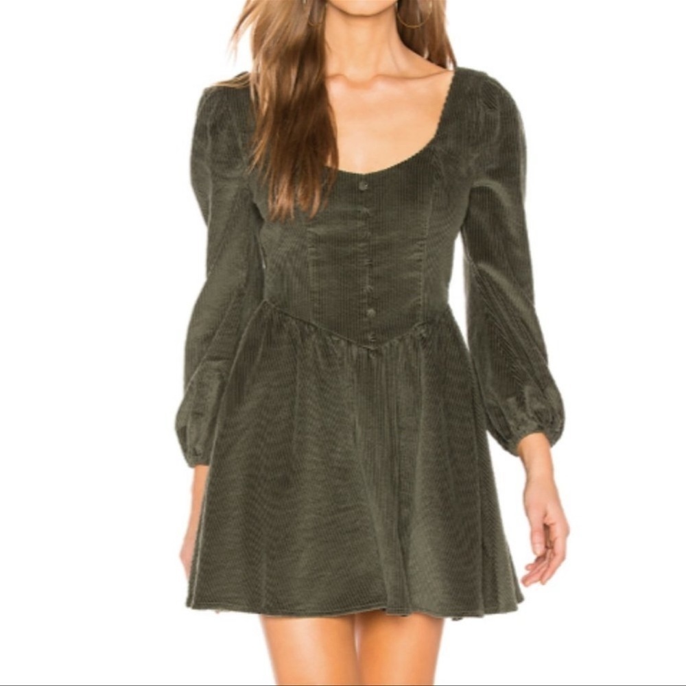 MAJORELLE Alessandra Mini Dress in Olive Green